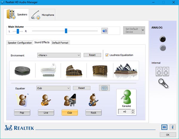 برنامج Realtek HD Audio Manager